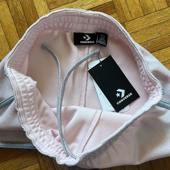 NWT Converse Miley Cyrus metallic pink/grey running shorts Size XS - Picture 8 of 8